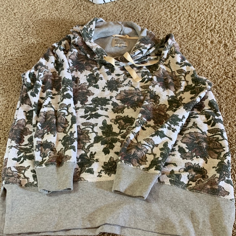 Burton floral cotton weave hoodie